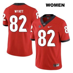 Women's Georgia Bulldogs NCAA #82 Kolby Wyatt Nike Stitched Red Legend Authentic College Football Jersey WHA6554VP
